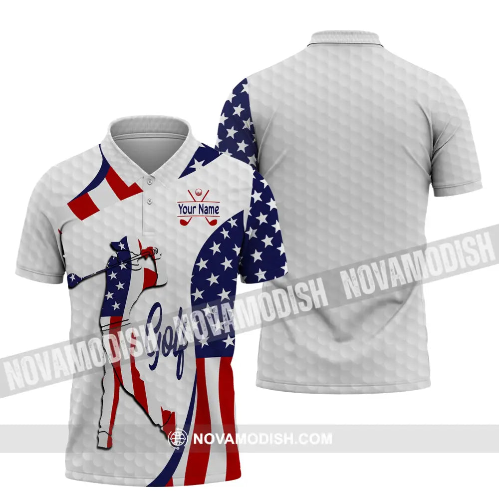 Man Shirt Custom Name Golf Gift For Lover Usa Player Polo / S T-Shirt