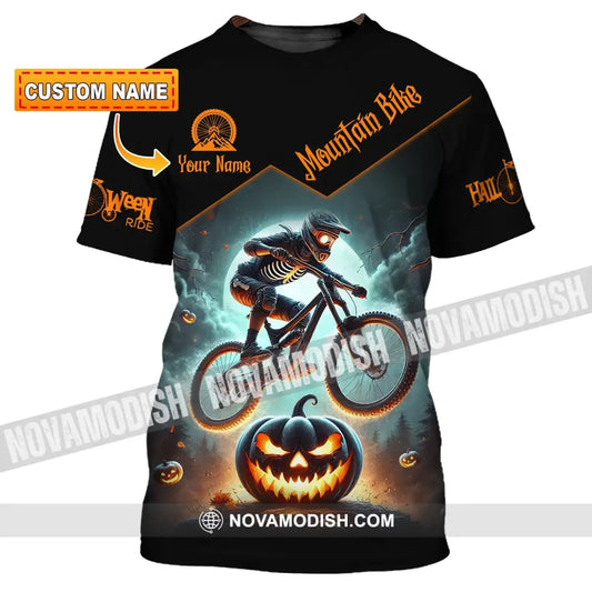 Man Shirt Custom Name Halloween Mountain Bike Lover T-Shirt T-Shirt