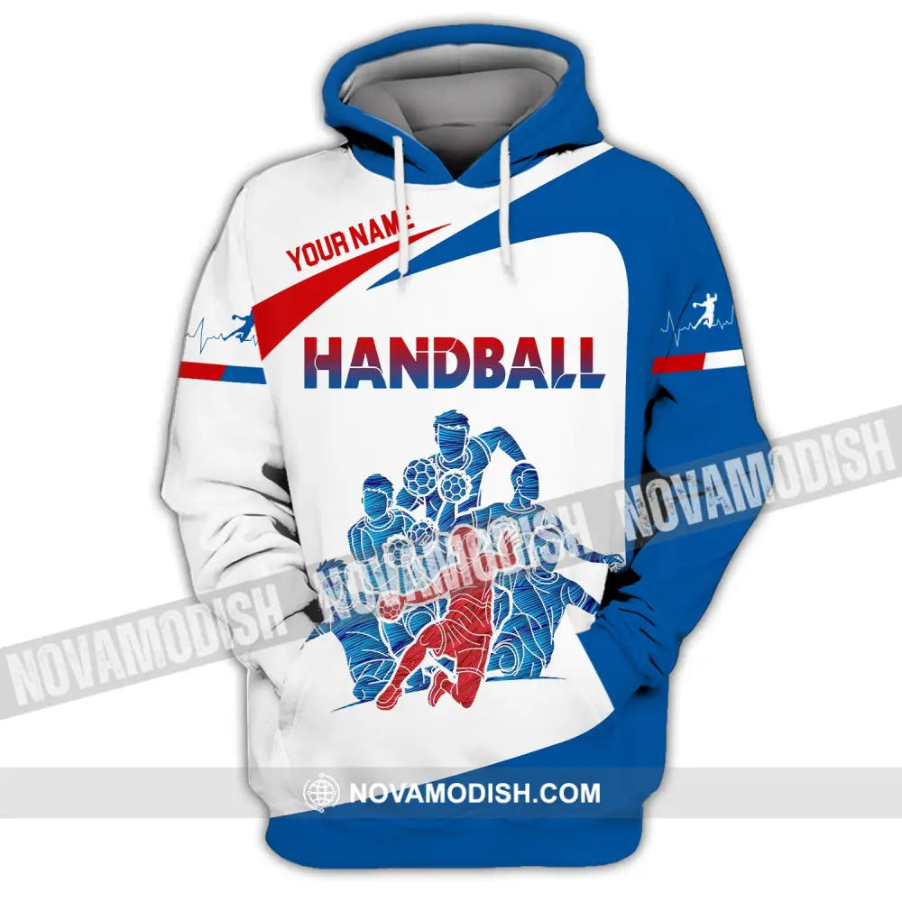 Man Shirt Custom Name Handball Player Hoodie Polo Long Sleeve / S T-Shirt