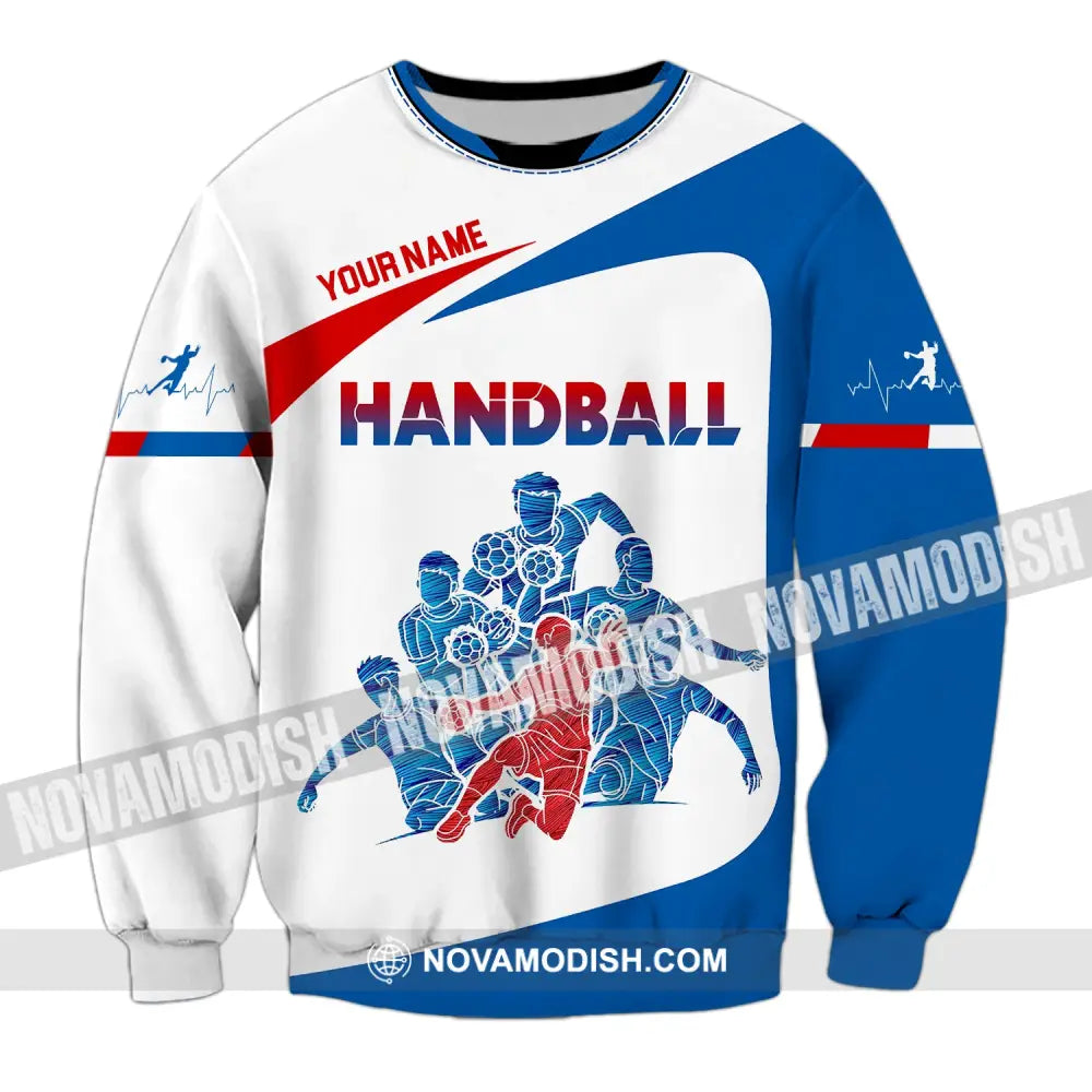 Man Shirt Custom Name Handball Player Hoodie Polo Long Sleeve / S T-Shirt