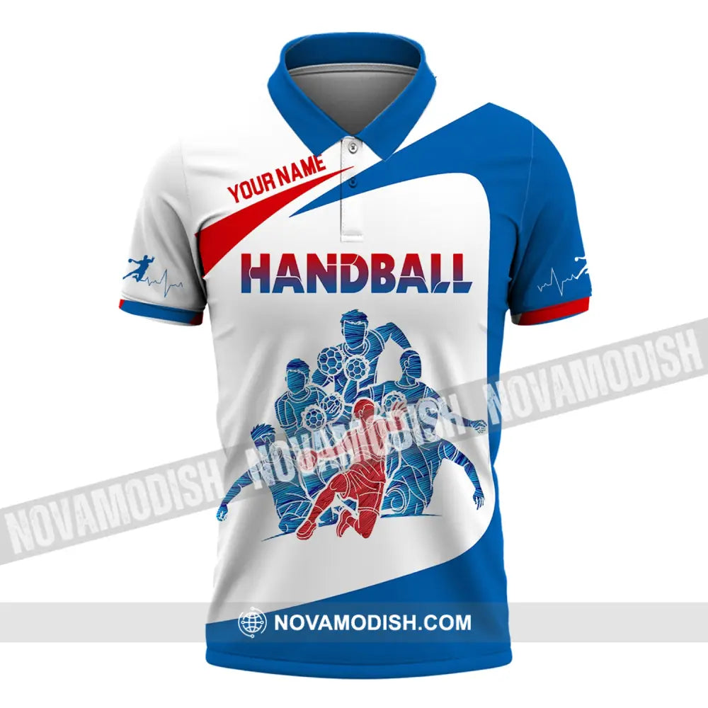 Man Shirt Custom Name Handball Player Hoodie Polo Long Sleeve / S T-Shirt