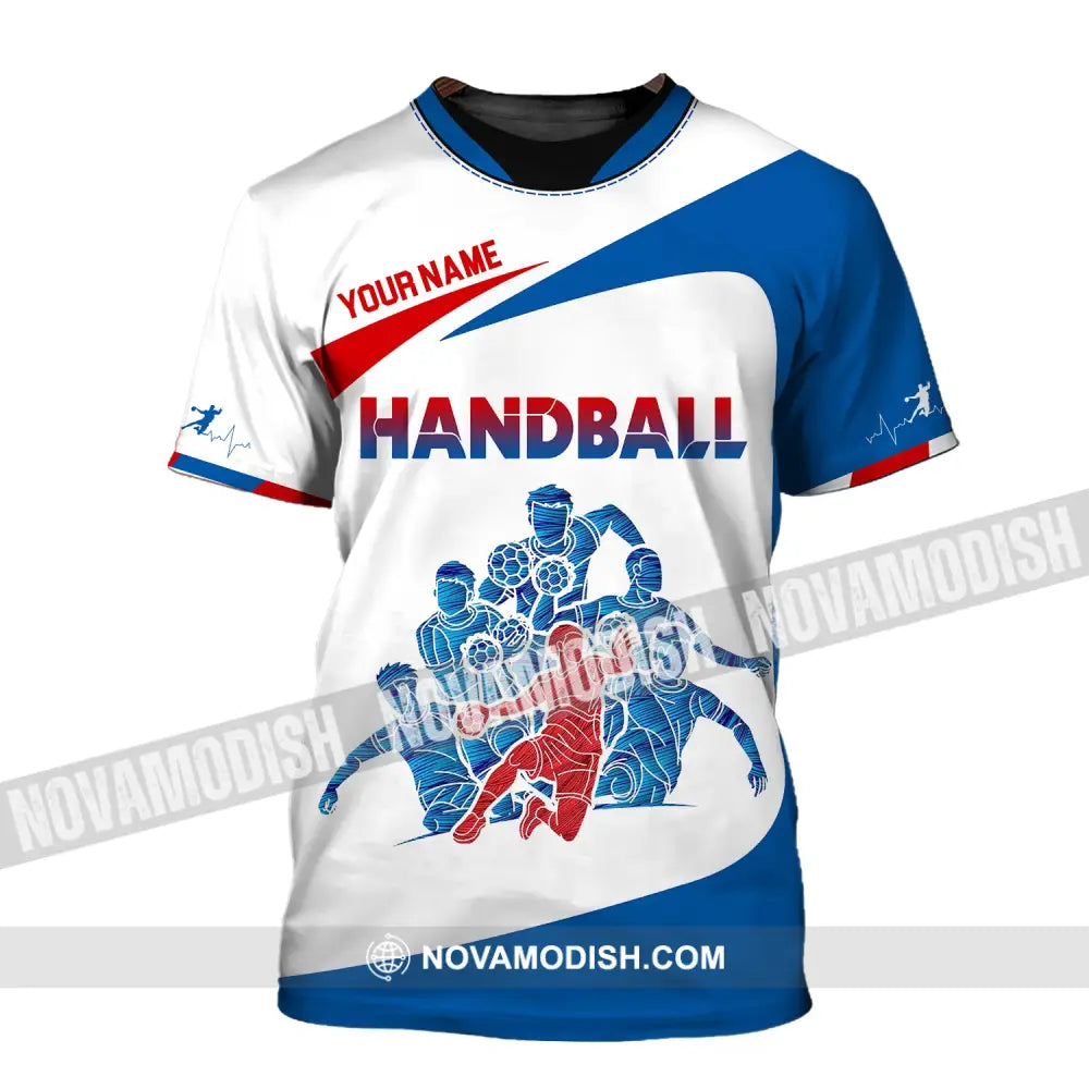 Man Shirt Custom Name Handball Player Hoodie Polo Long Sleeve T-Shirt / S