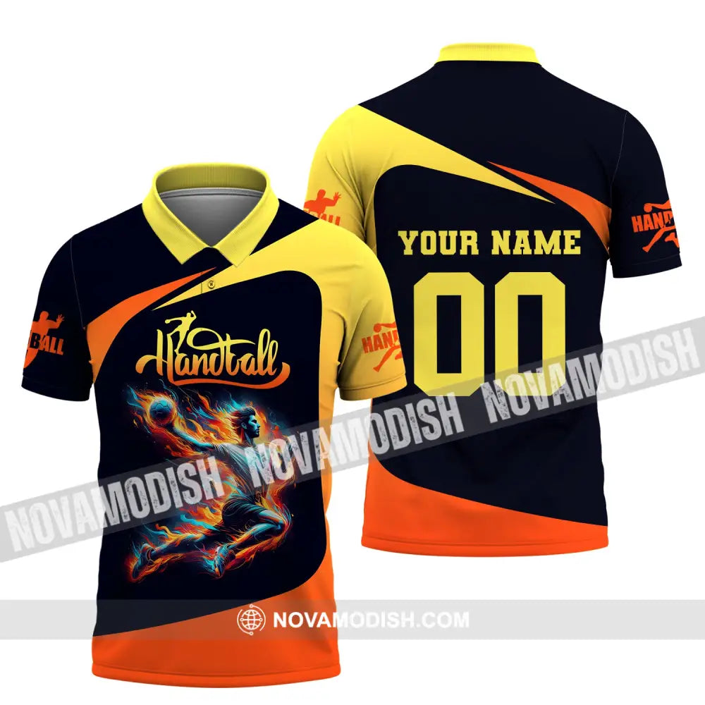 Man Shirt Custom Name Handball T-Shirt Hoodie For Players Polo / S