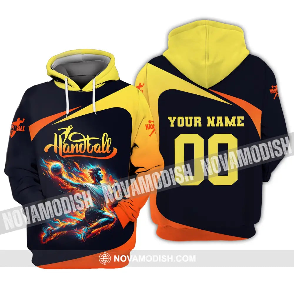 Man Shirt Custom Name Handball T-Shirt Hoodie For Players / S