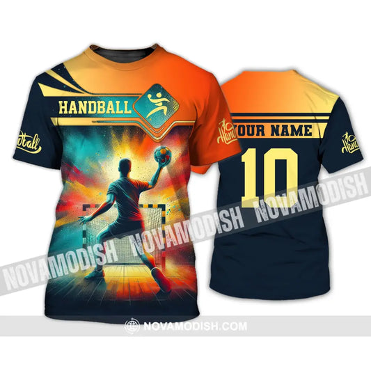 Man Shirt Custom Name Handball T-Shirt Hoodie For Players / S