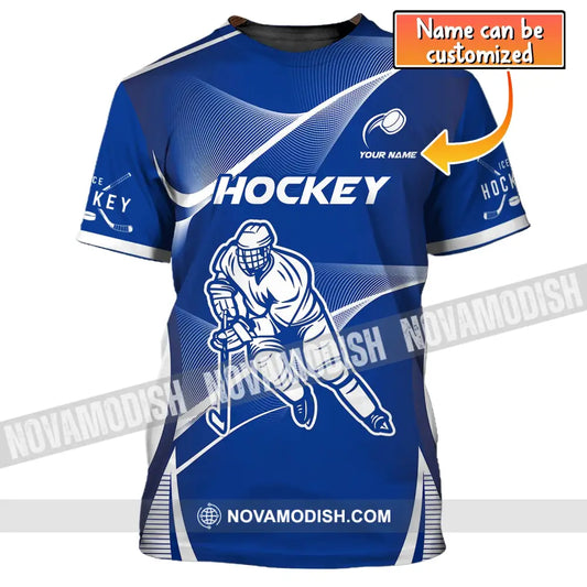 Man Shirt Custom Name Ice Hockey T-Shirt Gift For Player