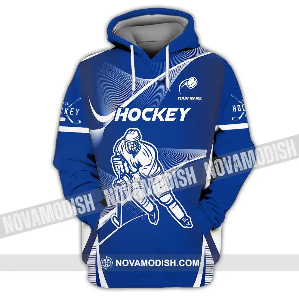 Man Shirt Custom Name Ice Hockey T-Shirt Gift For Player Hoodie / S