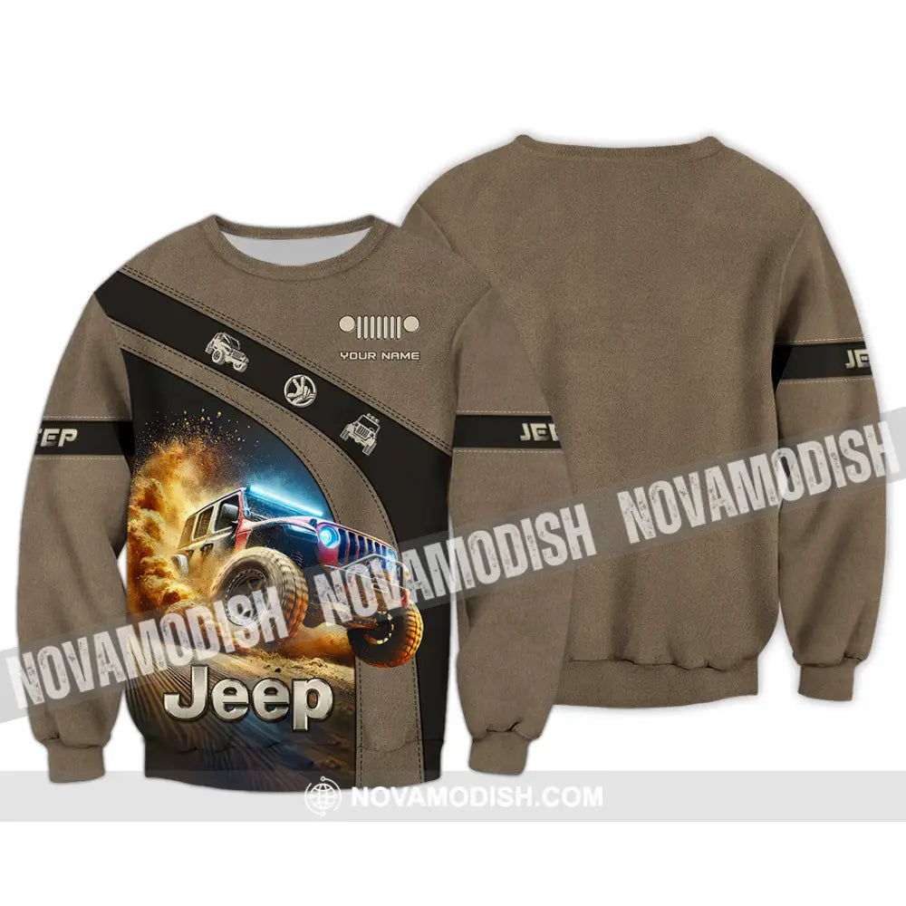 Man Shirt Custom Name Jeep Lover Gift Polo Long Sleeve Hoodie / S T-Shirt