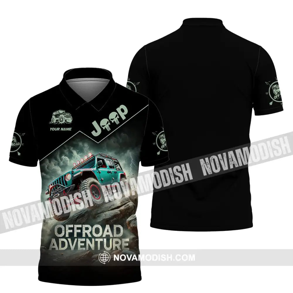 Man Shirt Custom Name Jeep Lover Gift Polo Long Sleeve Hoodie / S T-Shirt