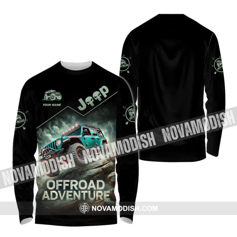 Man Shirt Custom Name Jeep Lover Gift Polo Long Sleeve Hoodie / S T-Shirt