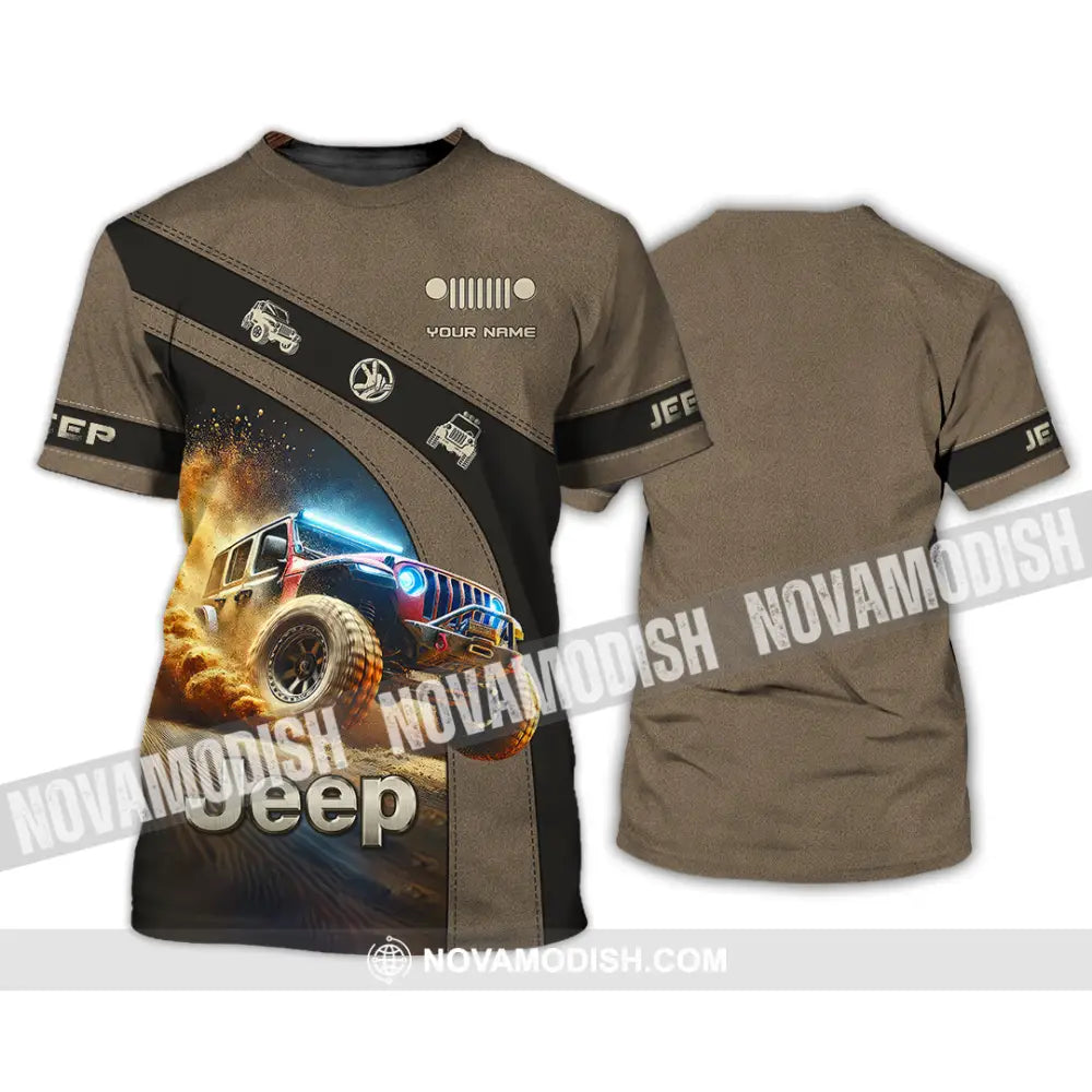 Man Shirt Custom Name Jeep Lover Gift Polo Long Sleeve Hoodie T-Shirt / S T-Shirt