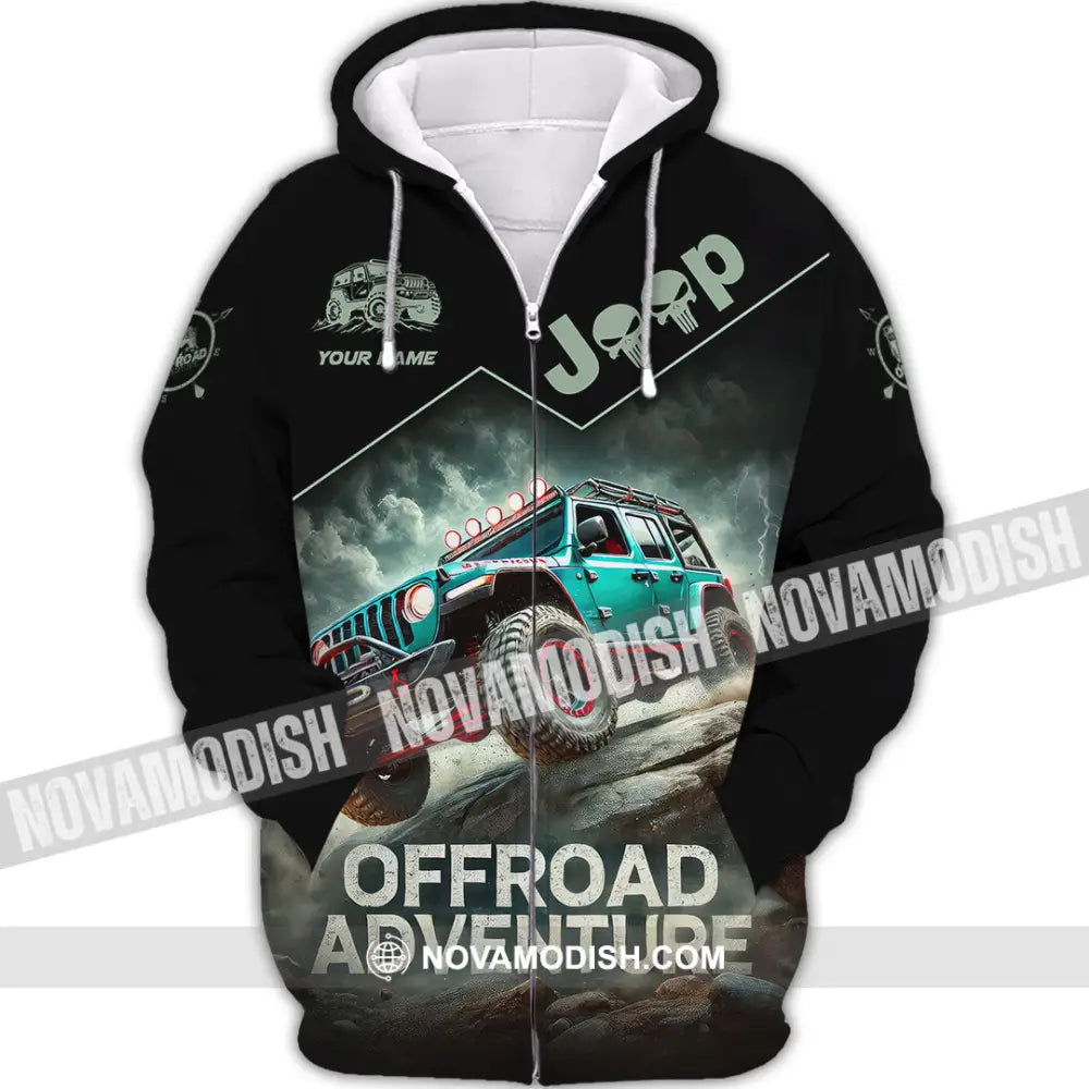 Man Shirt Custom Name Jeep Lover Gift Polo Long Sleeve Hoodie Zipper / S T-Shirt