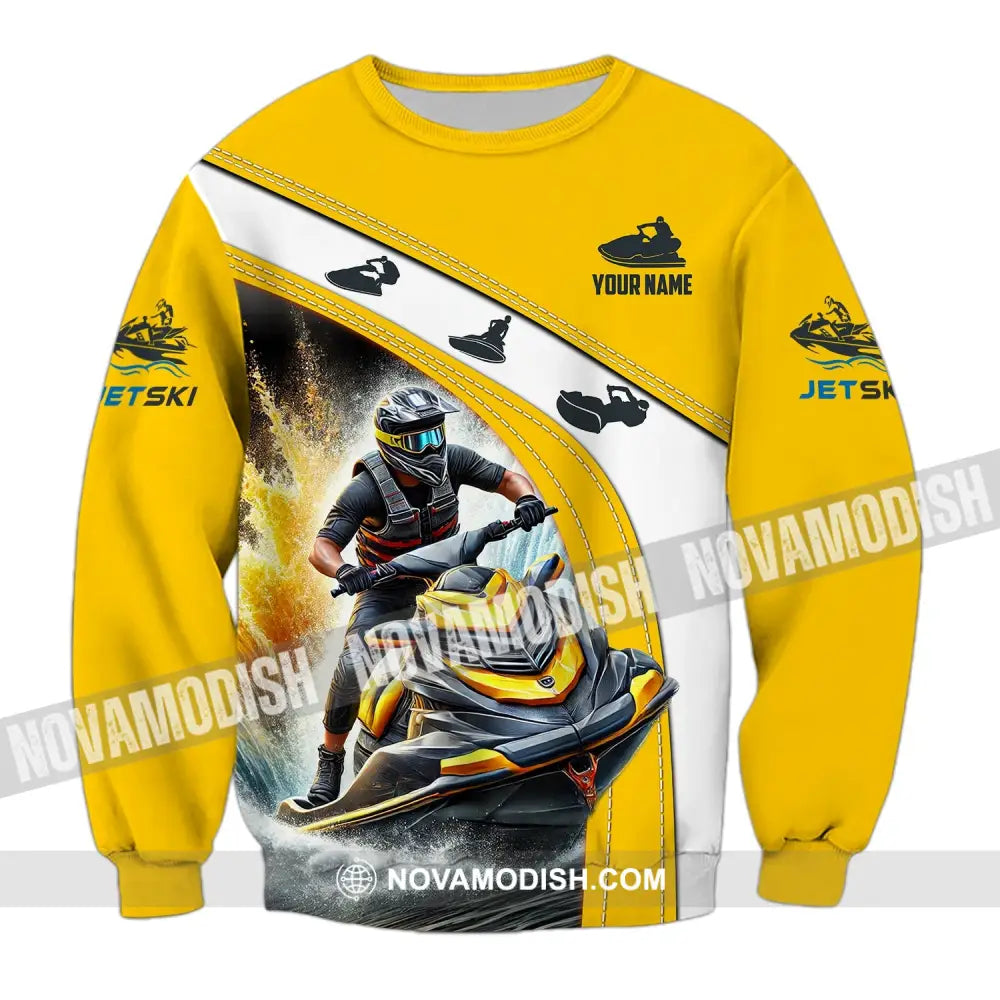 Man Shirt Custom Name Jet Ski Polo Long Sleeve Gift / S T-Shirt