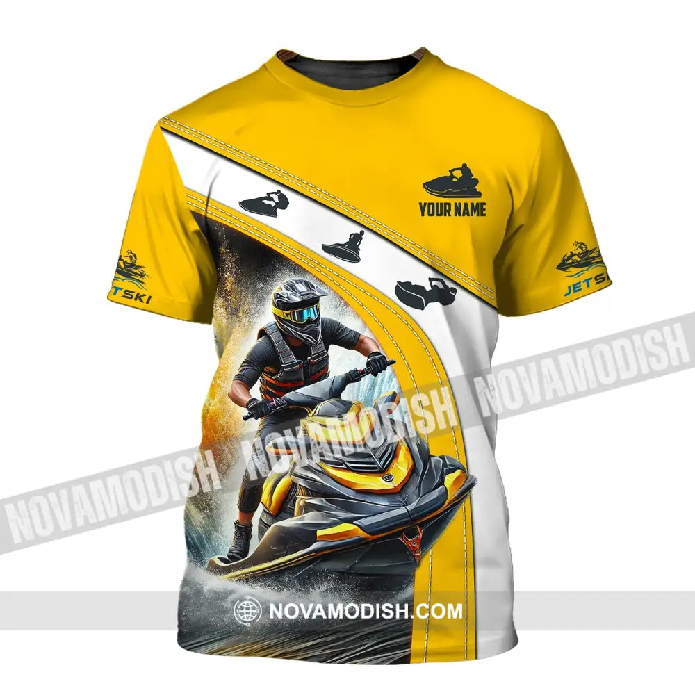 Man Shirt Custom Name Jet Ski Polo Long Sleeve Gift T-Shirt / S T-Shirt