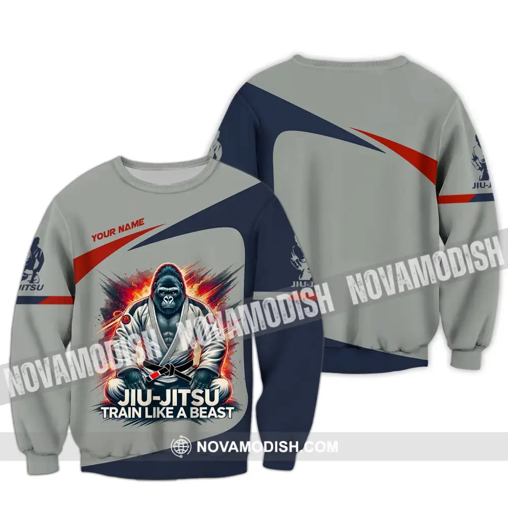 Man Shirt Custom Name Jiujutsu Lover Hoodie Polo Long Sleeve / S T-Shirt