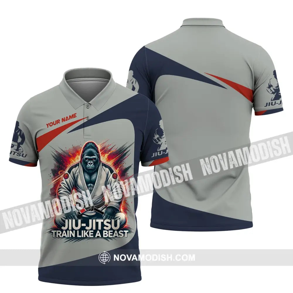 Man Shirt Custom Name Jiujutsu Lover Hoodie Polo Long Sleeve / S T-Shirt