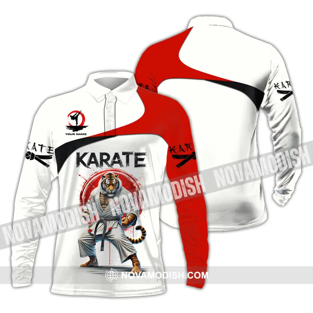 Man Shirt Custom Name Karate Hoodie Polo Long Sleeve Gift For Lovers / S T-Shirt