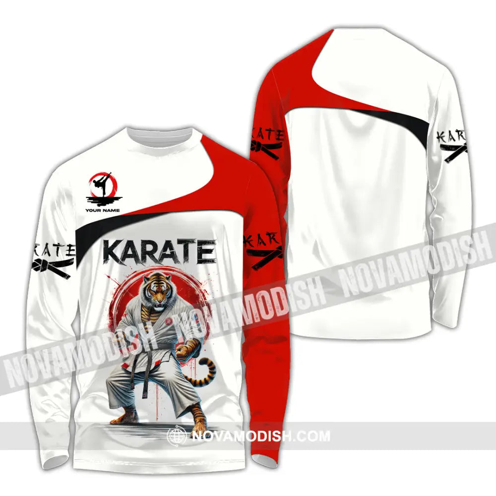 Man Shirt Custom Name Karate Hoodie Polo Long Sleeve Gift For Lovers / S T-Shirt