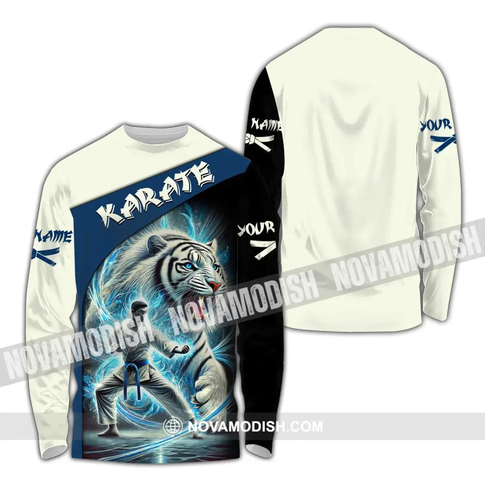 Man Shirt Custom Name Karate Hoodie Polo Long Sleeve Gift For Lovers / S T-Shirt