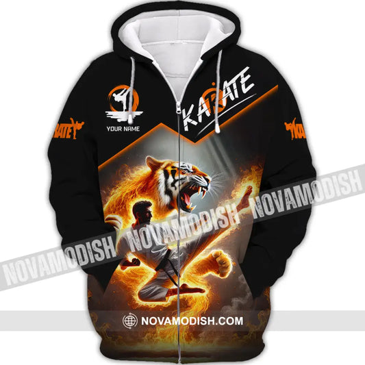 Man Shirt Custom Name Karate Lover Polo Long Sleeve Gift Zipper Hoodie / S T-Shirt