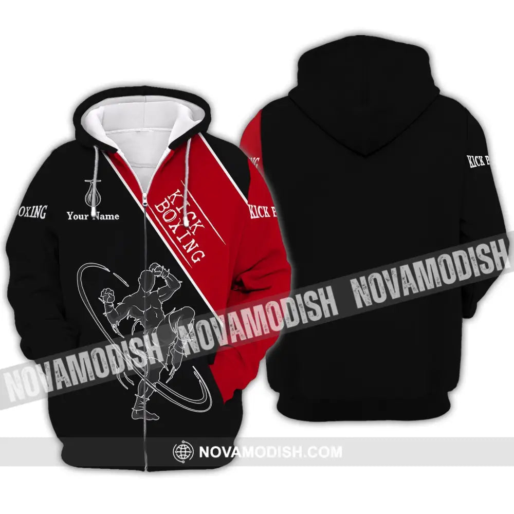 Man Shirt - Custom Name Shirt - Kick Boxing Shirt Zipper Hoodie / S T-shirt