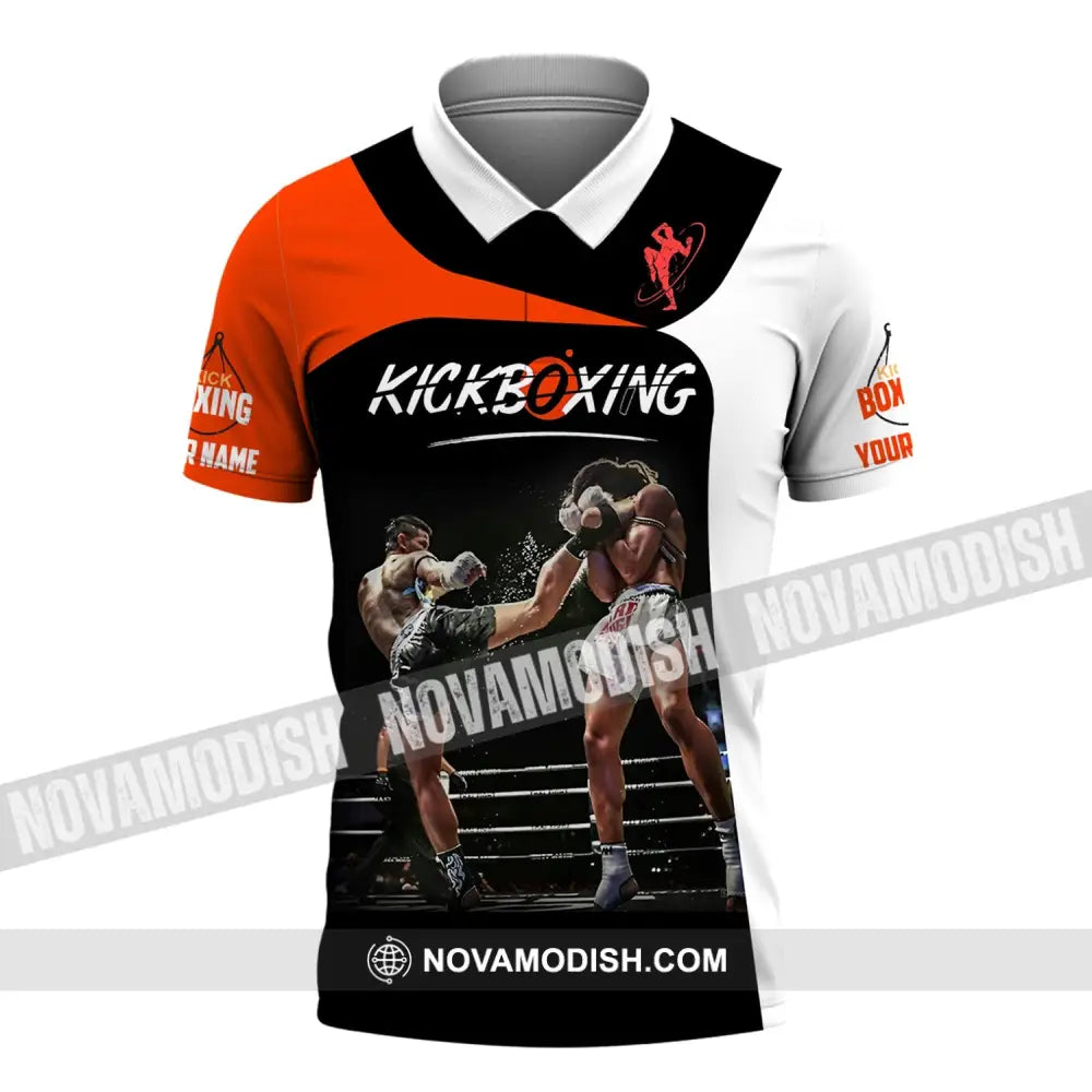 Man Shirt Custom Name Kickboxing Hoodie Polo Long Sleeve / S T-Shirt