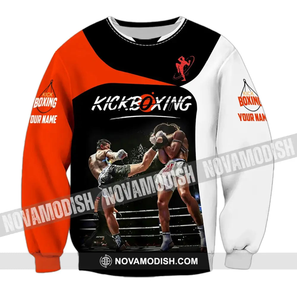 Man Shirt Custom Name Kickboxing Hoodie Polo Long Sleeve / S T-Shirt