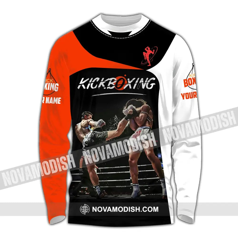 Man Shirt Custom Name Kickboxing Hoodie Polo Long Sleeve / S T-Shirt