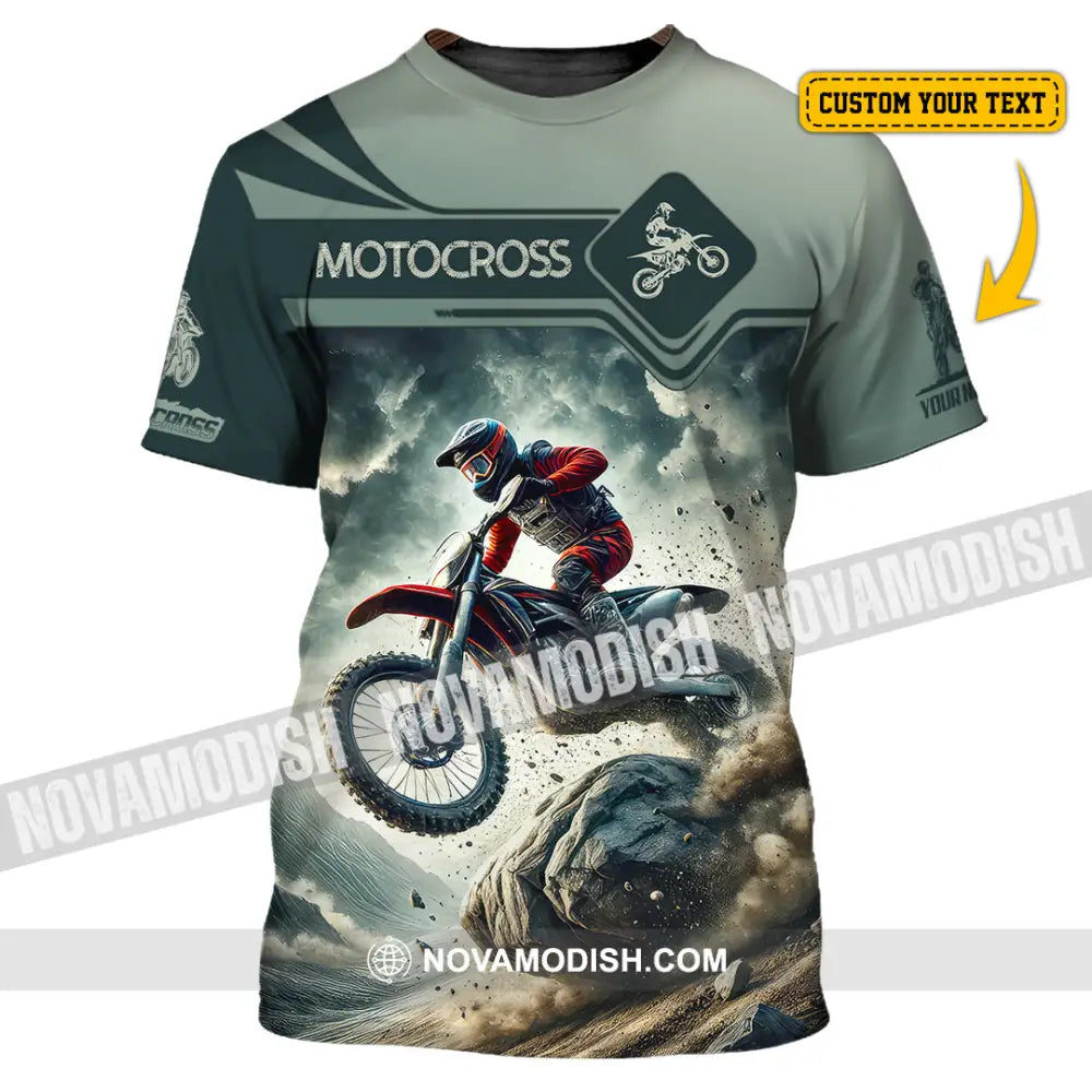 Man Shirt Custom Name Moto Cross Gift Polo Hoodie Long Sleeve T-Shirt