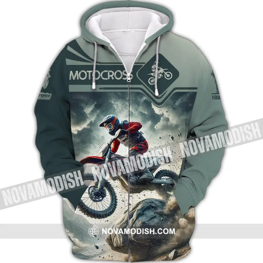 Man Shirt Custom Name Moto Cross Gift Polo Hoodie Long Sleeve Zipper / S T-Shirt