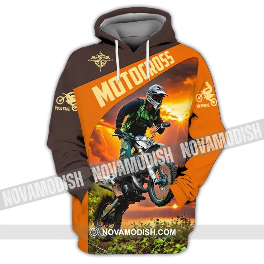 Man Shirt Custom Name Moto Cross Love Gift Hoodie / S T-Shirt