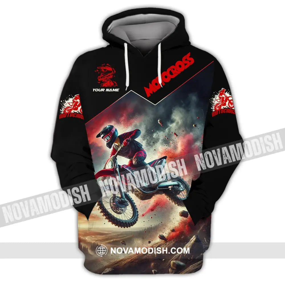Man Shirt Custom Name Moto Cross Love Gift Hoodie / S T-Shirt