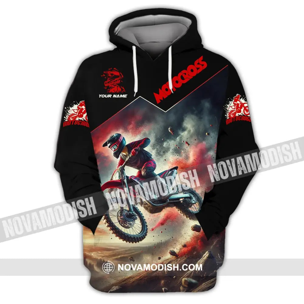 Man Shirt Custom Name Moto Cross Love Gift Hoodie / S T-Shirt