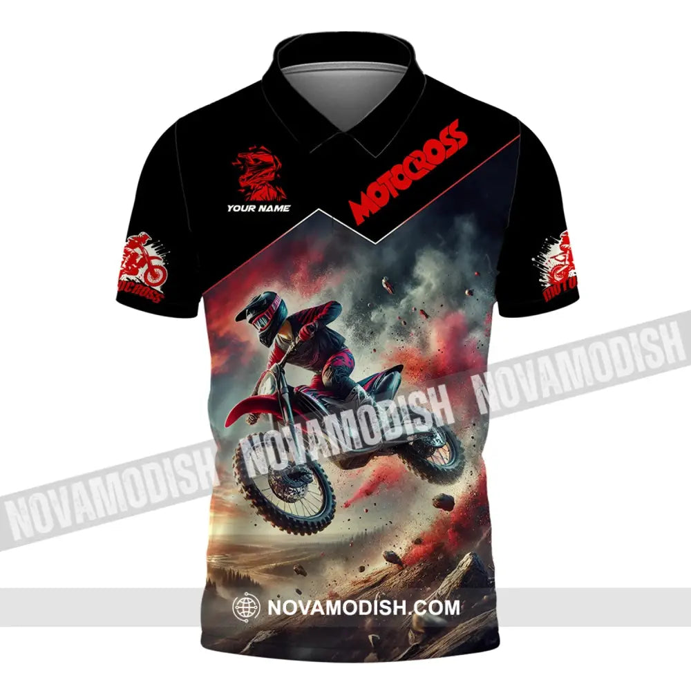 Man Shirt Custom Name Moto Cross Love Gift Polo / S T-Shirt