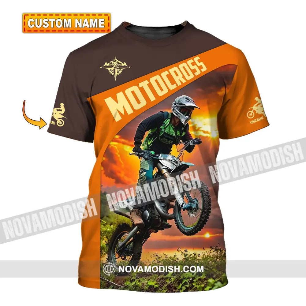 Man Shirt Custom Name Moto Cross Love Gift T-Shirt