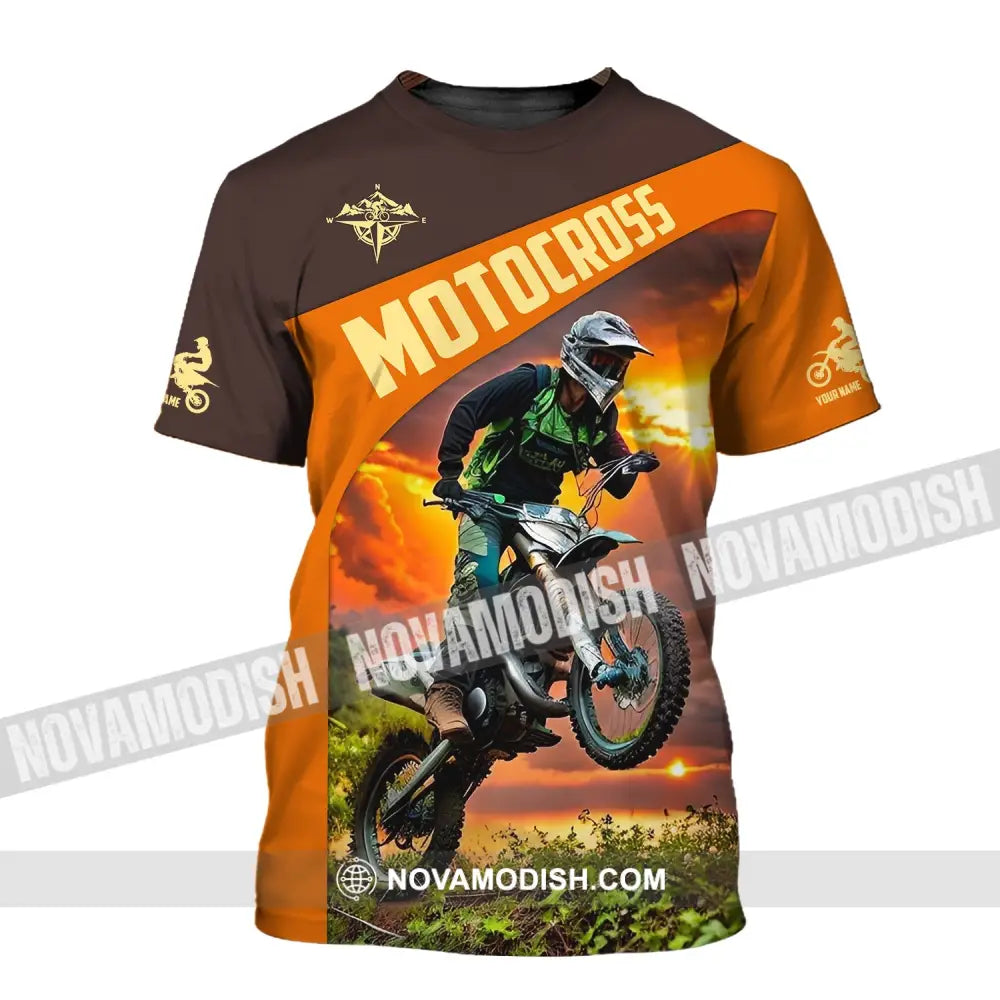 Man Shirt Custom Name Moto Cross Love Gift T-Shirt / S T-Shirt