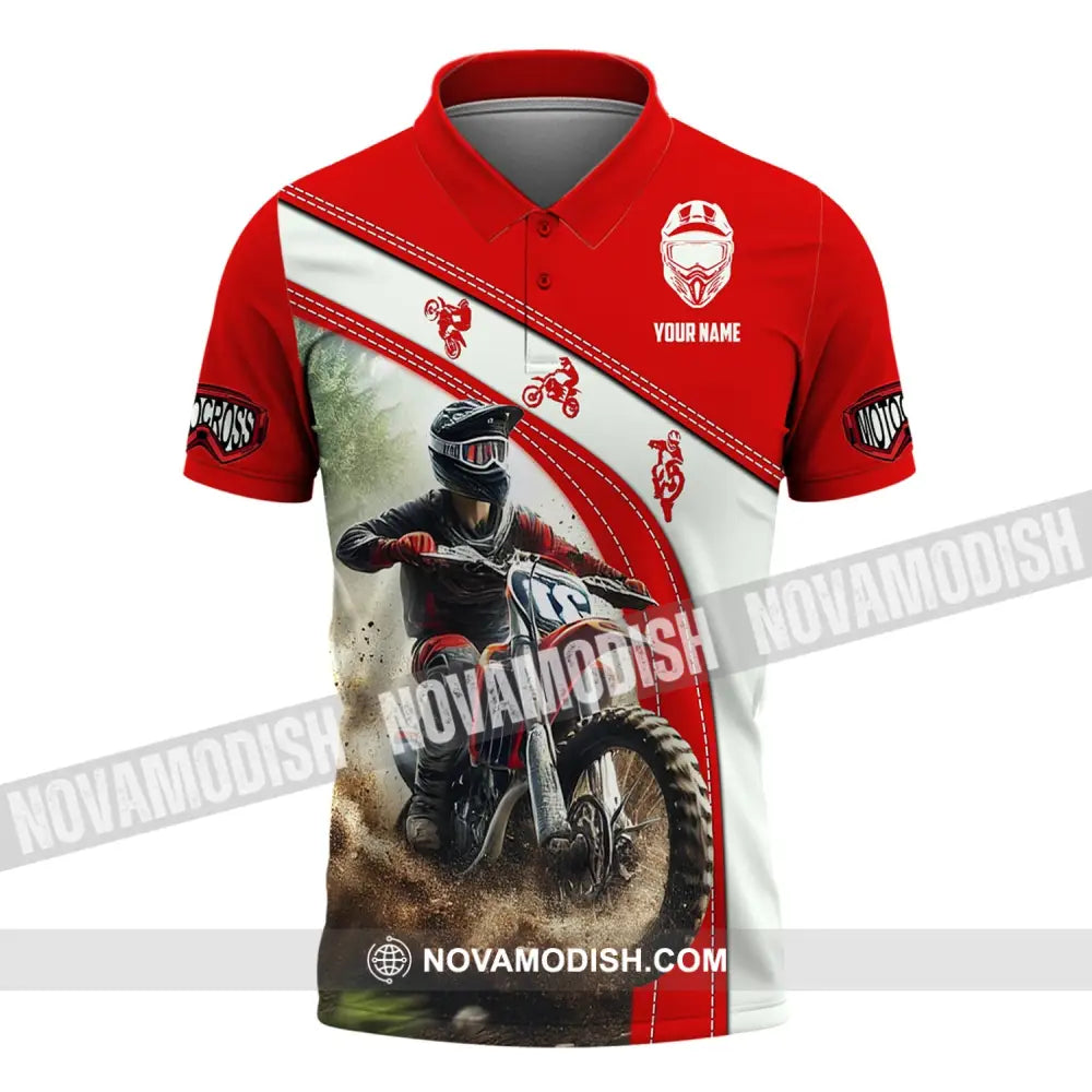 Man Shirt Custom Name Mountain Bike Polo Long Sleeve Gift Yn240803 / S T-Shirt