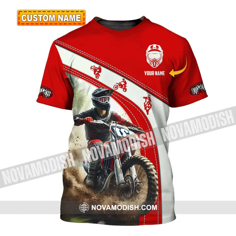 Man Shirt Custom Name Mountain Bike Polo Long Sleeve Gift Yn240803 T-Shirt