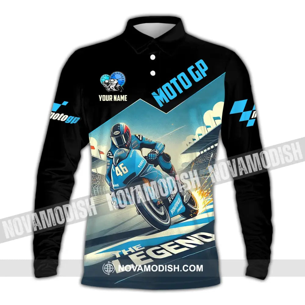 Man Shirt Custom Name Motogp Polo Long Sleeve Gift / S T-Shirt