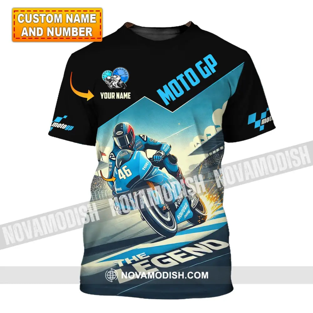 Man Shirt Custom Name Motogp Polo Long Sleeve Gift T-Shirt