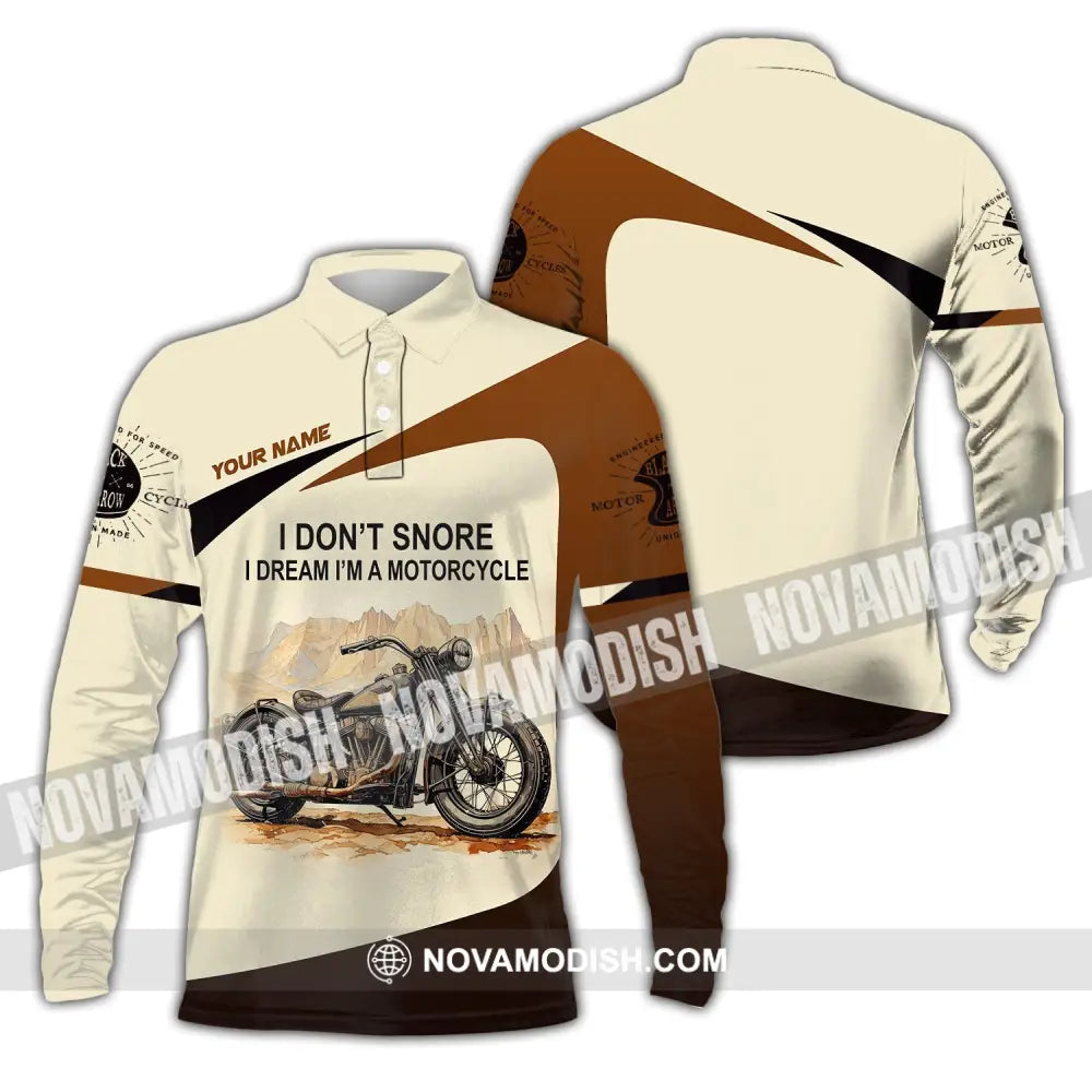 Man Shirt Custom Name Motorcycle Love T-Shirt Hoodie Long Sleeve Polo / S T-Shirt