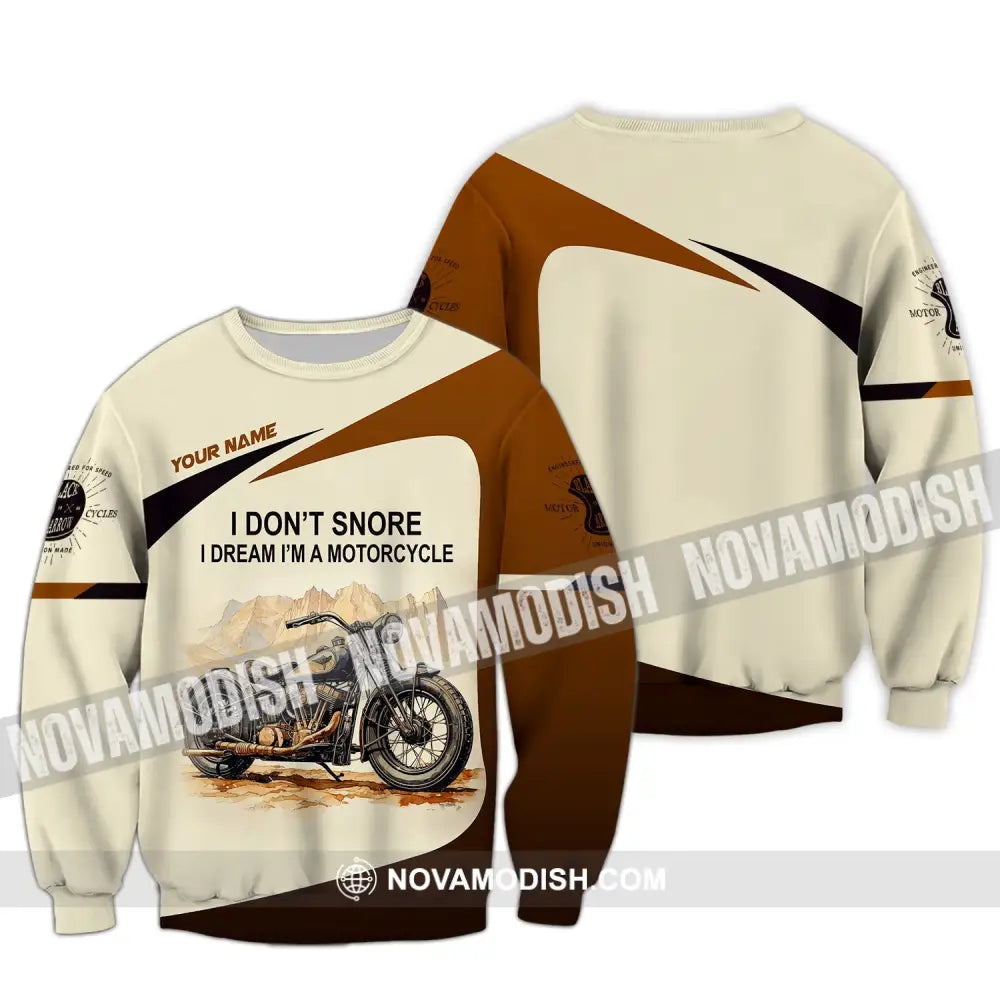 Man Shirt Custom Name Motorcycle Love T-Shirt Hoodie Long Sleeve / S T-Shirt