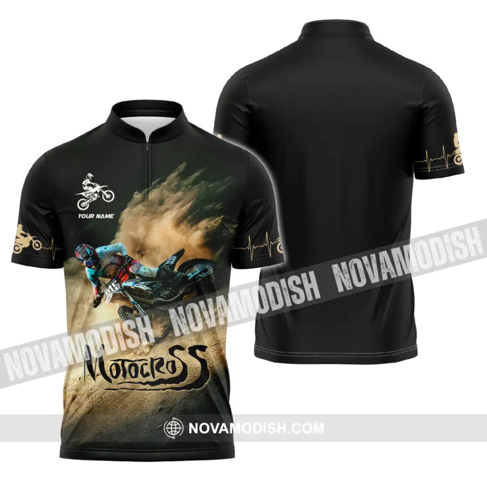 Man Shirt Custom Name Motorcycle Shirt Motorcycle Lover Hoodie Shirt Polo Long Sleeve Shirt Zipper Polo Shirt / S