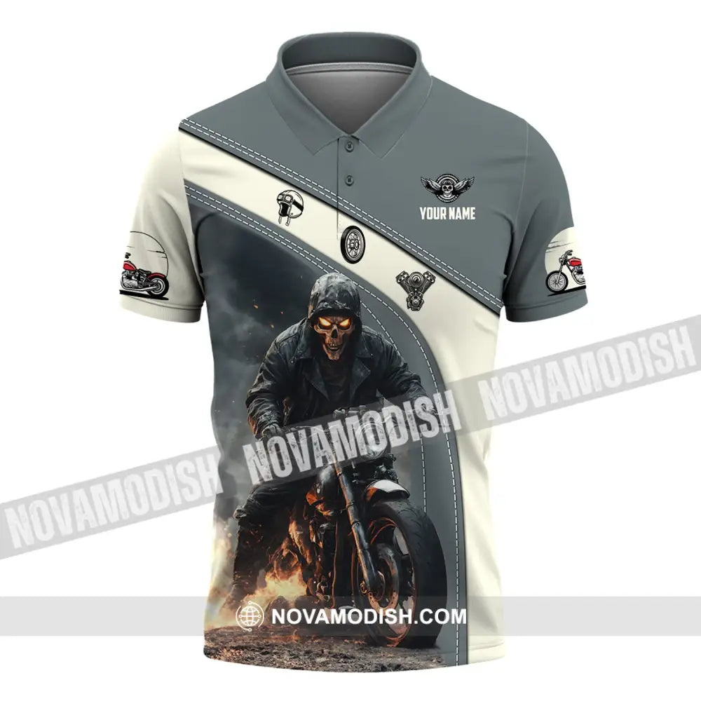 Man Shirt Custom Name Motorcycle Racing Moto Cross T-Shirt Hoodie Long Sleeve Polo / S T-Shirt