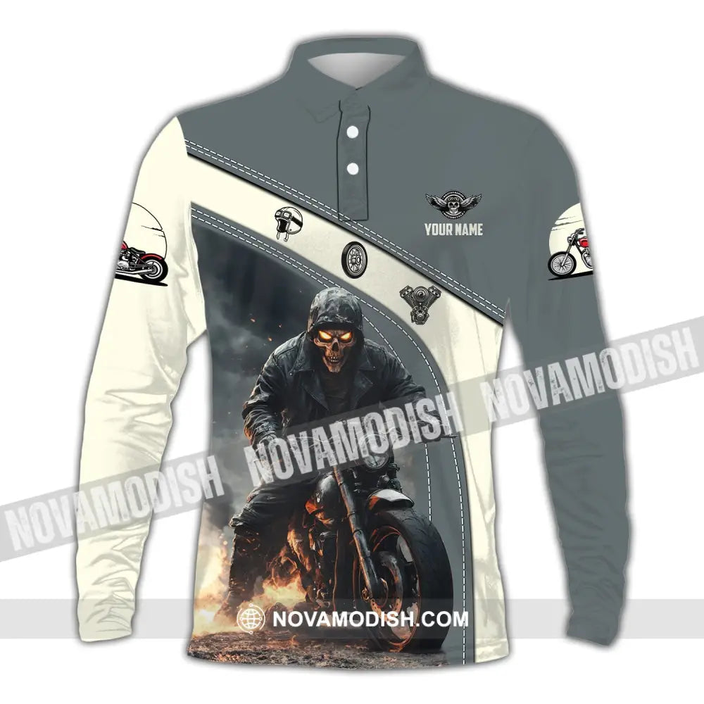 Man Shirt Custom Name Motorcycle Racing Moto Cross T-Shirt Hoodie Long Sleeve Polo / S T-Shirt