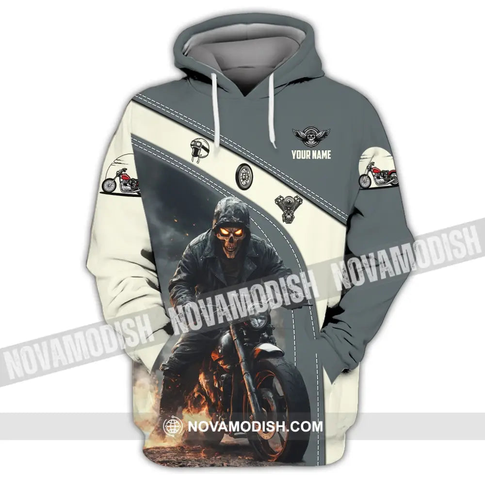 Man Shirt Custom Name Motorcycle Racing Moto Cross T-Shirt Hoodie Long Sleeve / S T-Shirt