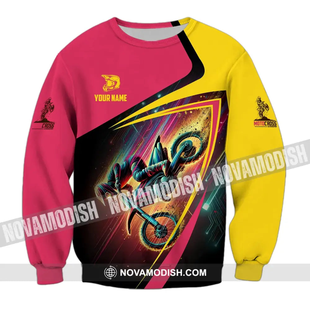 Man Shirt Custom Name Motorcycle Racing Moto Cross T-Shirt Hoodie Long Sleeve / S T-Shirt