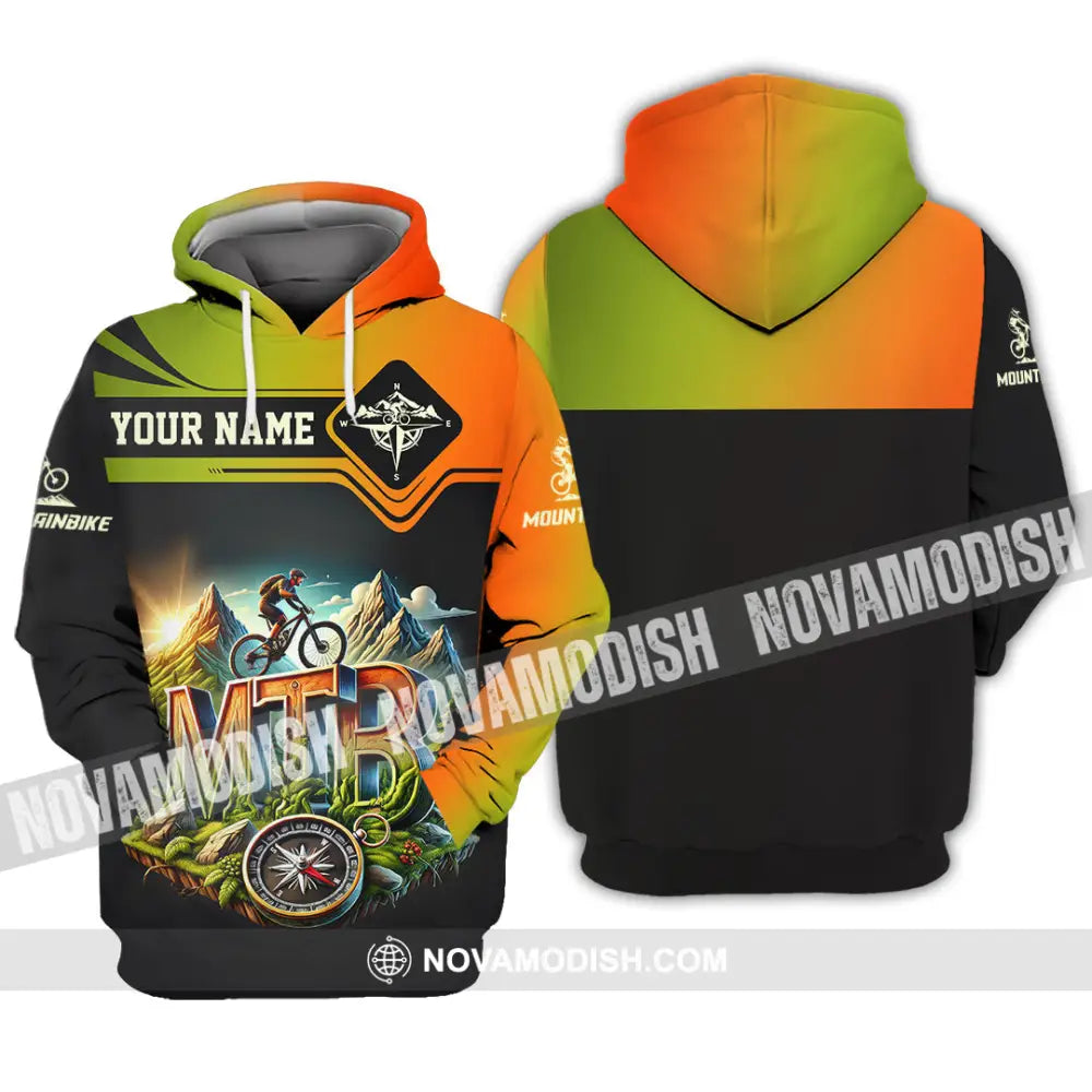 Man Shirt Custom Name Mountain Bike Shirt Mountain Bike Lover Hoodie Shirt Polo Long Sleeve Shirt Hoodie / S T-shirt