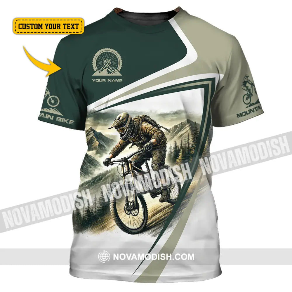 Man Shirt Custom Name Mountain Bike Lover Hoodie Polo Long Sleeve T-Shirt