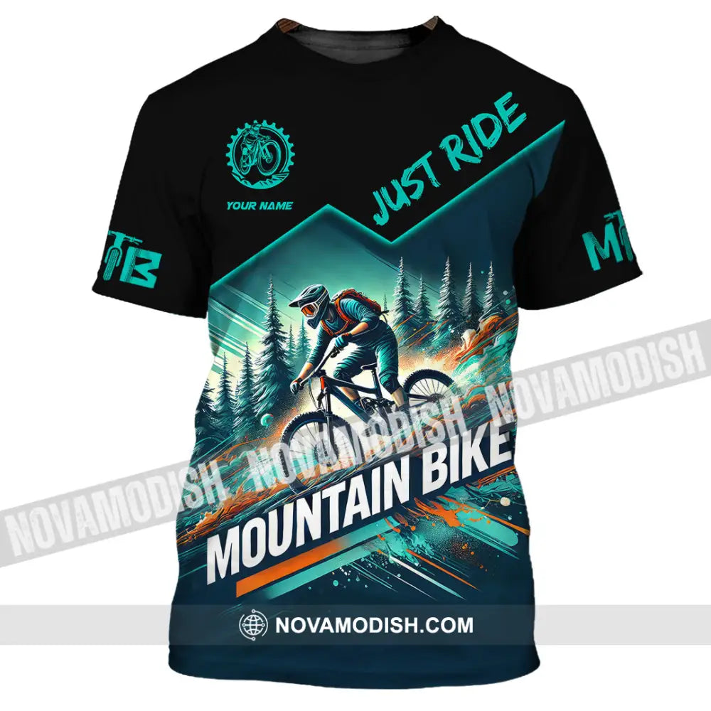 Man Shirt Custom Name Mountain Bike Lover Hoodie Polo Long Sleeve T-Shirt / S T-Shirt